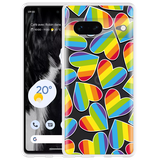 Hoesje geschikt voor Google Pixel 7 - Regenboog Hartjes