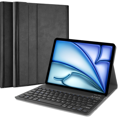 Cazy Hoes met Toetsenbord geschikt voor iPad Air 2022 (5th Gen)/iPad Air 2020 (4th Gen) - Qwerty indeling - Zwart