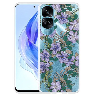 Cazy Hoesje geschikt voor Honor 90 Lite Purple Flowers