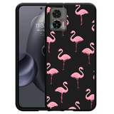 Hoesje Zwart geschikt voor Motorola Edge 30 Neo - Flamingo