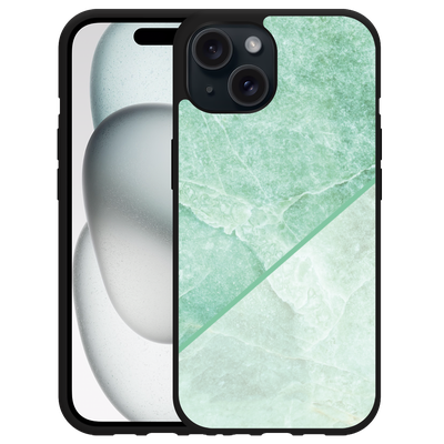 Cazy Hardcase Hoesje geschikt voor iPhone15 Green Marble