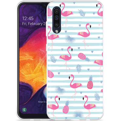 Cazy Hoesje geschikt voor Samsung Galaxy A50 - Flamingo Ananas