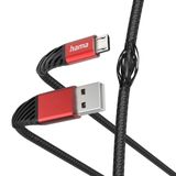 Hama Extreme USB-A naar Micro-USB Kabel - 150cm - Zwart/Rood