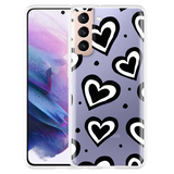 Hoesje geschikt voor Samsung Galaxy S21 - Watercolor Hearts