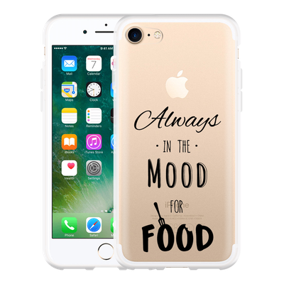 Cazy Hoesje geschikt voor iPhone 7 - Mood for Food Black