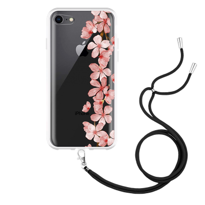 Cazy Hoesje met Koord geschikt voor iPhone SE 2020 - Flower Branch