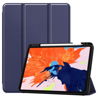 Cazy TriFold Hoes met Penhouder geschikt voor iPad Pro 12.9 2020 (4th Gen) - Blauw