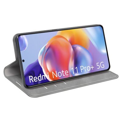Cazy Wallet Magnetic Hoesje geschikt voor Xiaomi Redmi Note 11 Pro+ - Grijs