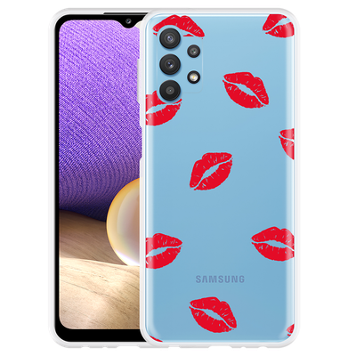Cazy Hoesje geschikt voor Samsung Galaxy A32 5G - Red Kisses