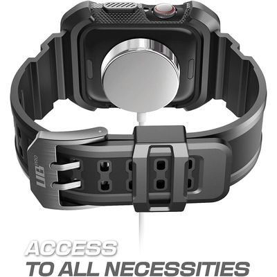Supcase Unicorn Beetle Pro Full Cover Case geschikt voor Apple Watch 4/5/6/SE 44mm Bandje - zwart