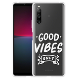 Cazy Hoesje geschikt voor Sony Xperia 10 IV - Good Vibes wit