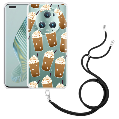 Cazy Hoesje met koord geschikt voor Honor Magic5 Pro Frappuccino's