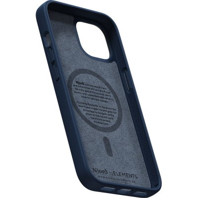 Njord Collections Zalm Leder Case - Hoesje geschikt voor iPhone 14 Plus - Blauw