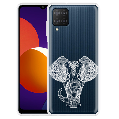 Cazy Hoesje geschikt voor Samsung Galaxy M12 - Mandala Elephant