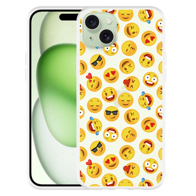 Cazy Hoesje geschikt voor iPhone 15 Plus Emoji