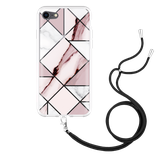 Hoesje met Koord geschikt voor iPhone 7 - Roze Marmer