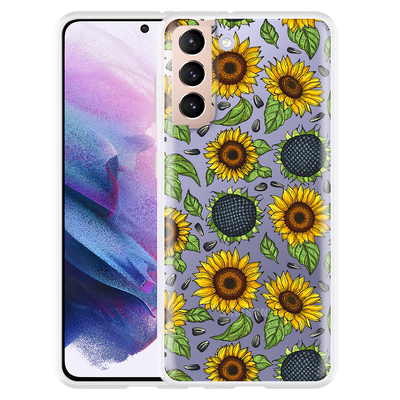 Cazy Hoesje geschikt voor Samsung Galaxy S21 - Sunflowers