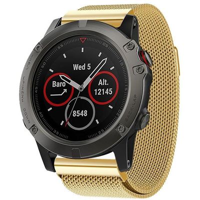 Just in Case Garmin Fenix 5X Milanees Watchband (Gold)