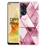 Hoesje geschikt voor Oppo Reno8 T 4G Roze Marmer Mix