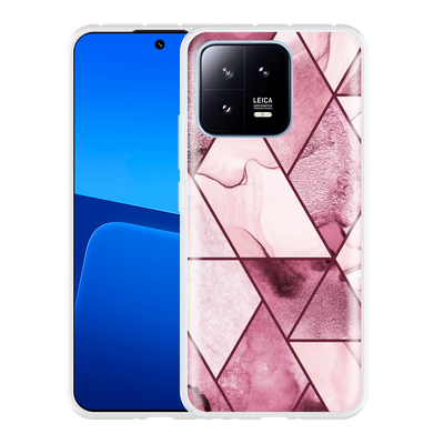 Cazy Hoesje geschikt voor Xiaomi 13 Roze Marmer Mix