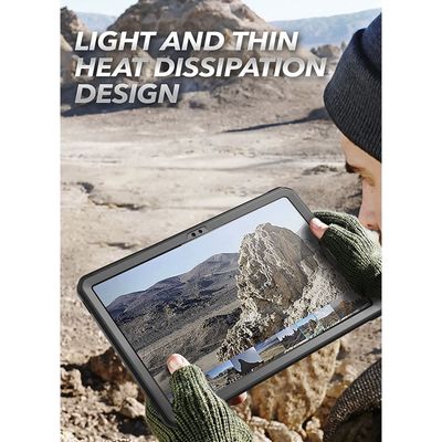 Supcase Unicorn Beetle Pro Hoes geschikt voor Samsung Galaxy Tab A9+ - Met ingebouwde screenprotector - Zwart