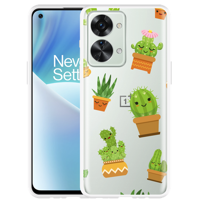 Cazy Hoesje geschikt voor OnePlus Nord 2T - Happy Cactus