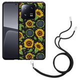 Hoesje met koord Zwart geschikt voor Xiaomi 13 Pro Sunflowers