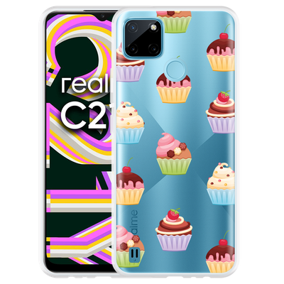 Cazy Hoesje geschikt voor Realme C21Y - Cupcakes