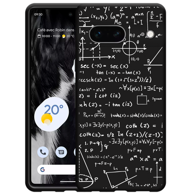 Cazy Hoesje Zwart geschikt voor Google Pixel 7 - Wiskunde