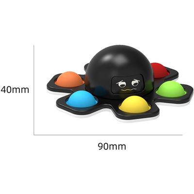 Cazy 3x Fidget Spinner met Pop Up Bubble - Face Changing - Zwart/Roze/Blauw