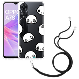 Hoesje met koord geschikt voor Oppo A78 5G Panda Emotions