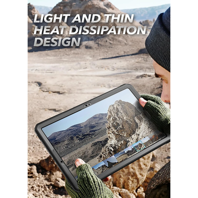 Supcase Unicorn Beetle Pro Hoes geschikt voor Samsung Galaxy Tab S9 - Met ingebouwde screenprotector - Zwart