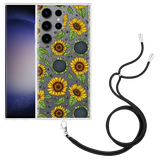 Hoesje met koord geschikt voor Samsung Galaxy S23 Ultra Sunflowers