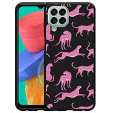 Hoesje Zwart geschikt voor Samsung Galaxy M33 - Roze Cheeta's
