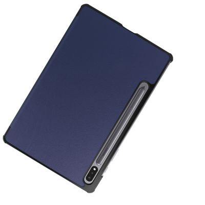 Cazy TriFold Hoes met Auto Slaap/Wake geschikt voor Samsung Galaxy Tab S7 - Blauw