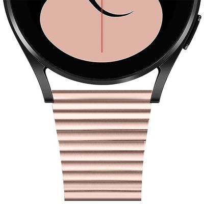Cazy Huawei Watch GT 2 Pro Bandje - Stalen Texture Watchband -22mm- Rose Goud