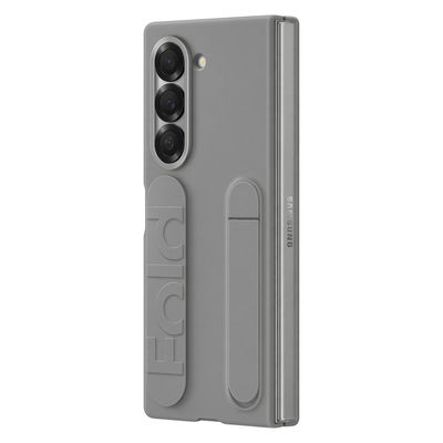 Samsung Hoesje geschikt voor Samsung Galaxy Z Fold6 - Standing Cover met Strap - Grijs