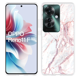 Hoesje geschikt voor Oppo Reno11 F White Pink Marble