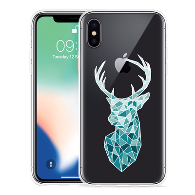 Cazy Hoesje geschikt voor iPhone X - Art Deco Deer