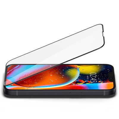 Screen Protector geschikt voor iPhone 13 Pro Max / iPhone 14 Plus - Spigen Full Cover Glass - Zwart