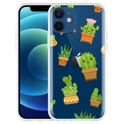 Cazy Hoesje geschikt voor iPhone 12 - Happy Cactus