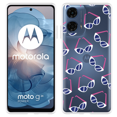 Cazy Hoesje geschikt voor Motorola Moto G04/G04s/G24/G24 Power Retro Zonnebrillen I