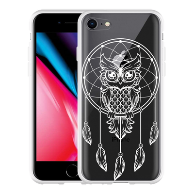Cazy Hoesje geschikt voor iPhone 8 - Dream Owl Mandala