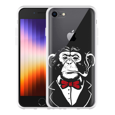 Cazy Hoesje geschikt voor iPhone SE 2022 - Smoking Chimp