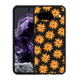 Hoesje Zwart geschikt voor Google Pixel 8 Oranje Bloemen