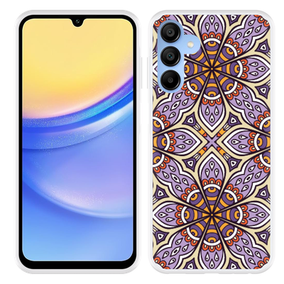 Cazy Hoesje geschikt voor Samsung Galaxy A15 / A15 5G Paarse Mandala