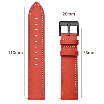 Just in Case Watch Strap 20mm - Leather Band - Red