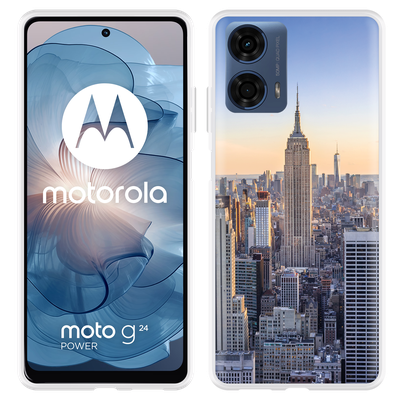 Cazy Hoesje geschikt voor Motorola Moto G04/G04s/G24/G24 Power Skyline NY