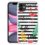 Hoesje geschikt voor iPhone 11 - Tropical Flamingo