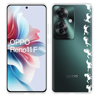 Cazy Hoesje geschikt voor Oppo Reno11 F Horses in Motion - Wit